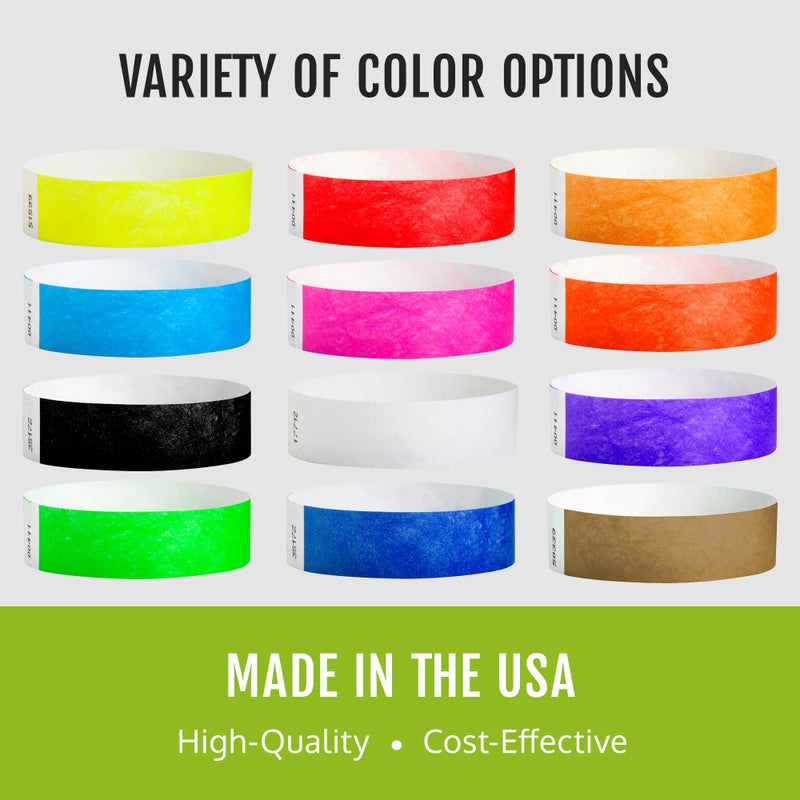Wristco 100 WristCo Neon Blue Tyvek Wristbands for Events Tamper-Proof Design & Fluorescent Color Prevent Reuse Premium-Grade Bracelets for Hospital & Medical ID, Party & VIP Identification - Image 5